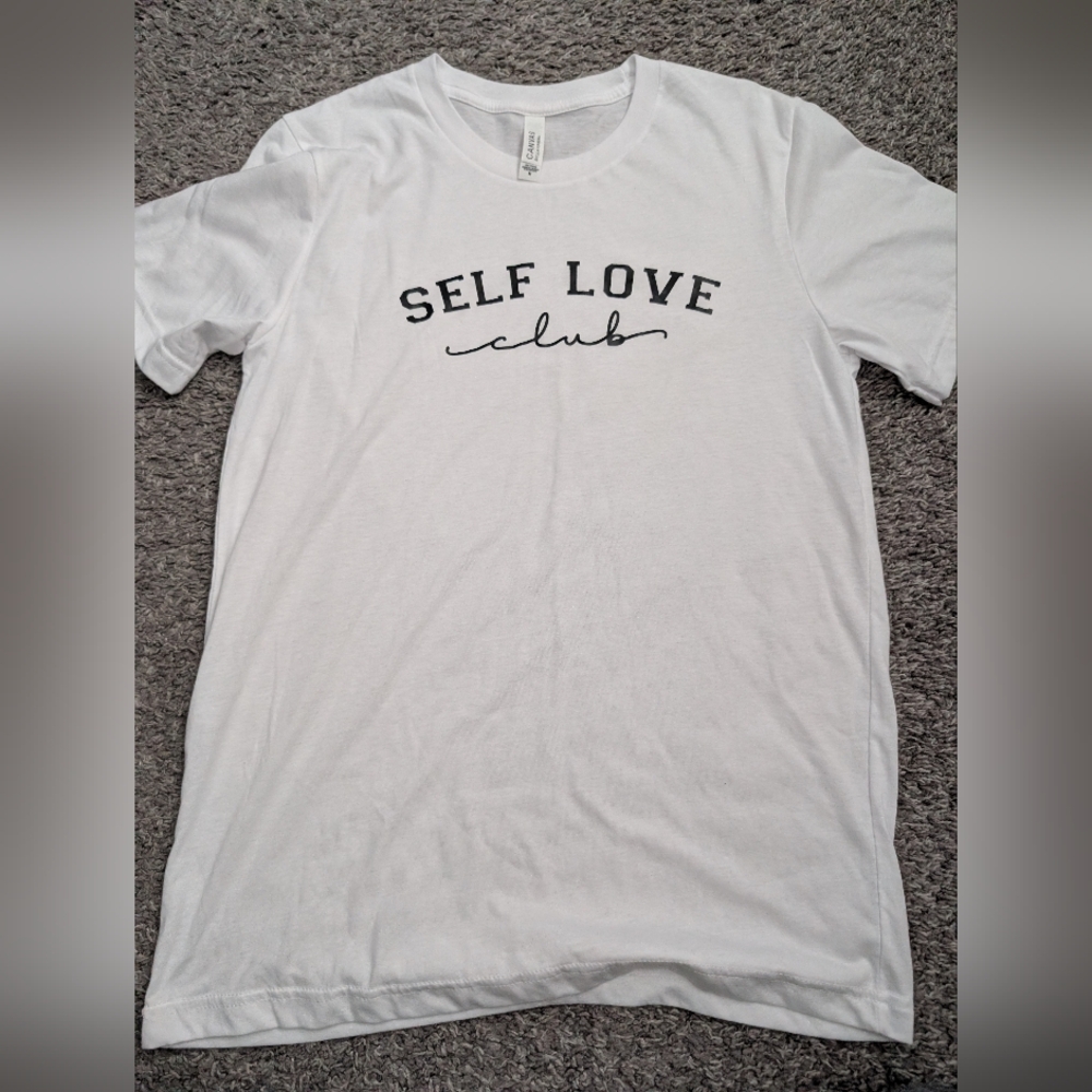 Bella Canvas White Self Love Club Tee
